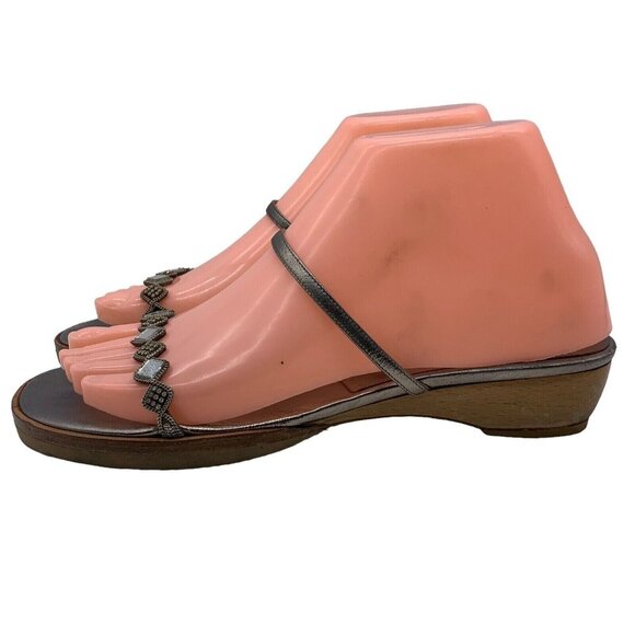 YSL Sandals Slip On Shoes Wedge Heel Yves Saint Laurent Sz EU 37 6.5-7. #35 - Picture 1 of 12